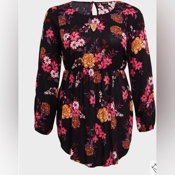 torrid Tops - Torrid top blouse Babydoll Gauze Keyhole Front Tunic Top size 0‎